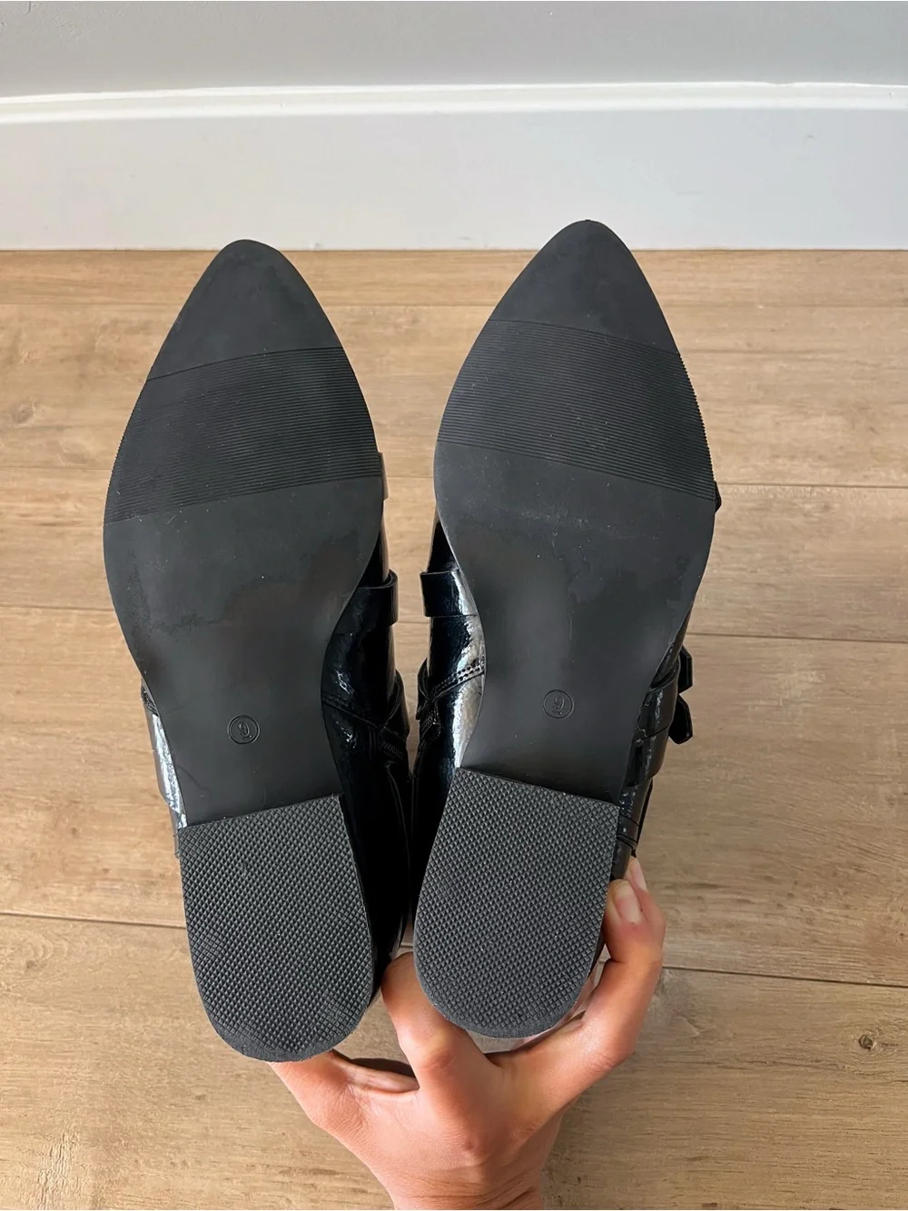 Coconuts by Matisse Amsterdam Black Patent Buckle Pointed Toe Ankle Boots